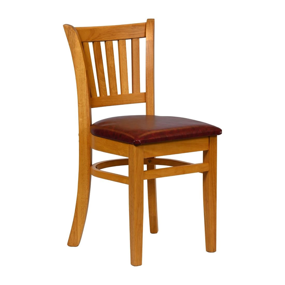 JA211 - Turin Dining Table with 4 Manhattan Chairs in Soft Oak with Bison Bordeaux