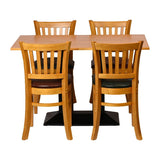 JA215 - Turin Dining Table with 4 Manhattan Chairs in Soft Oak with Shetland Sea