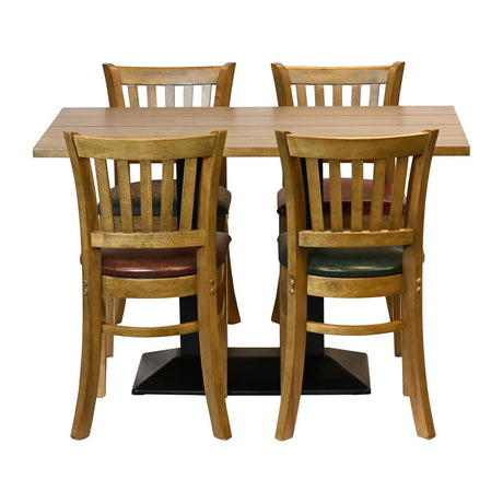 JA216 - Turin Dining Table with 4 Manhattan Chairs in Weathered Oak with Bison Espresso