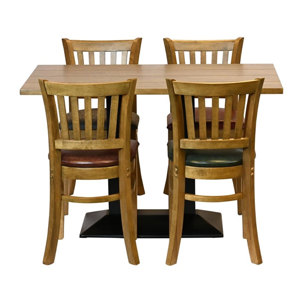 JA222 - Turin Dining Table with 4 Manhattan Chairs in Weathered Oak with Shetland Scarlett