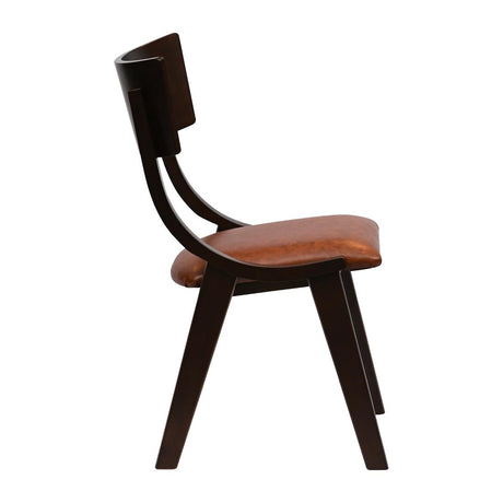 JA241 Chelsea Dining Chairs in Dark Walnut with Bison Tan Seats (6 Pack)