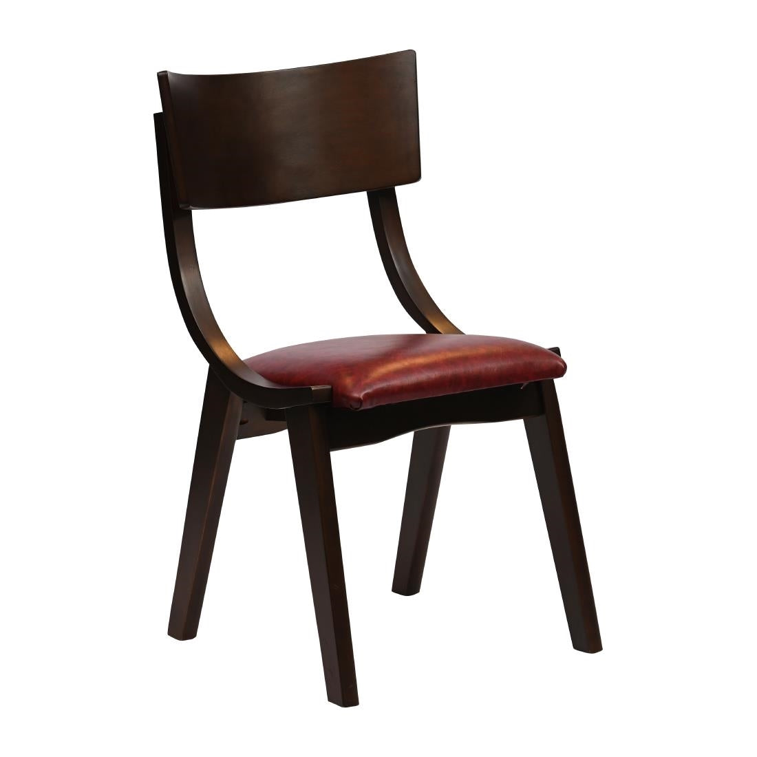 JA243 Chelsea Dining Chairs in Dark Walnut with Bison Bordeaux Seats (6 Pack)