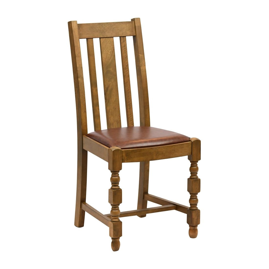 JA256 Thame Dining Chair in Weathered Oak with Bison Espresso Seat (6 Pack)