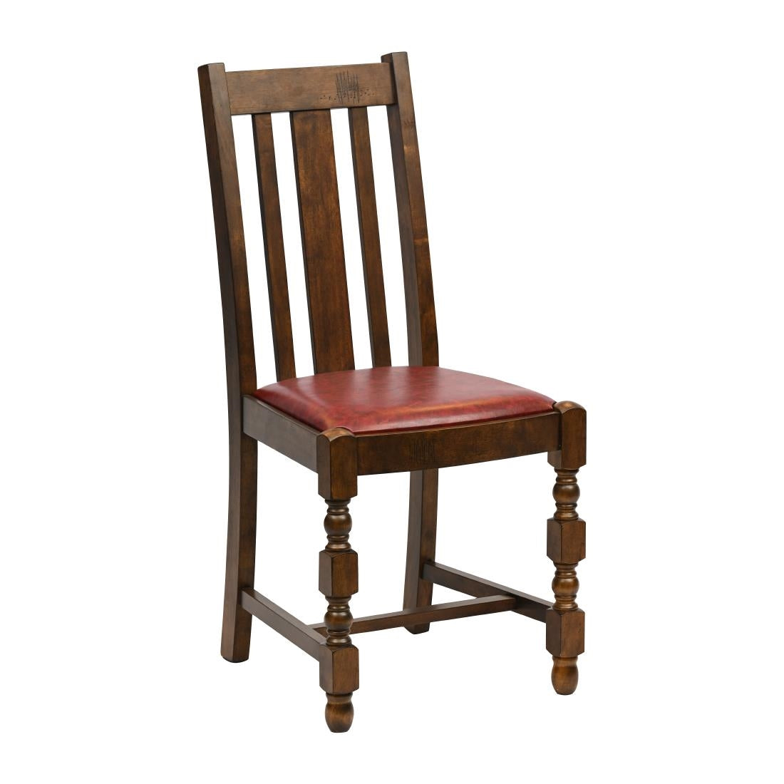 JA267 Thame Dining Chair in Vintage Wood with Bison Bordeaux Seat (6 Pack)