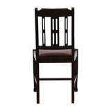 JA272 Lattice Back Dining Chair in Dark Walnut with Bison Espresso Seat (6 Pack)