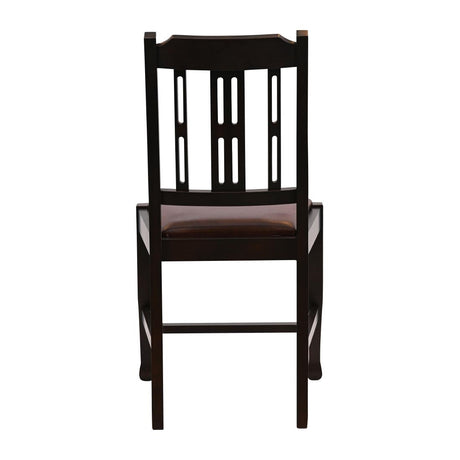 JA272 Lattice Back Dining Chair in Dark Walnut with Bison Espresso Seat (6 Pack)