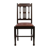 JA272 Lattice Back Dining Chair in Dark Walnut with Bison Espresso Seat (6 Pack)