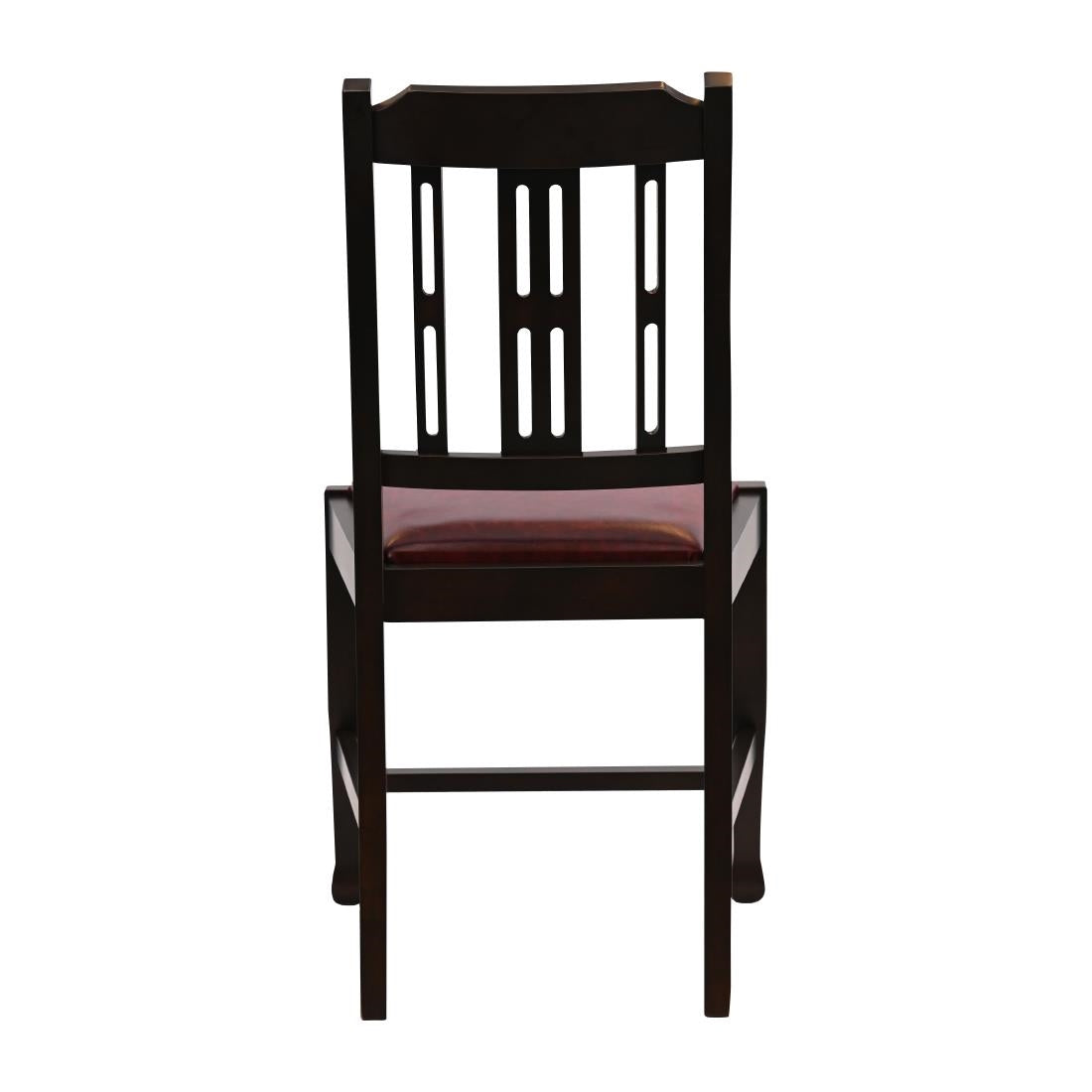 JA275 Lattice Back Dining Chair in Dark Walnut with Bison Bordeaux Seat (6 Pack)