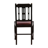 JA275 Lattice Back Dining Chair in Dark Walnut with Bison Bordeaux Seat (6 Pack)