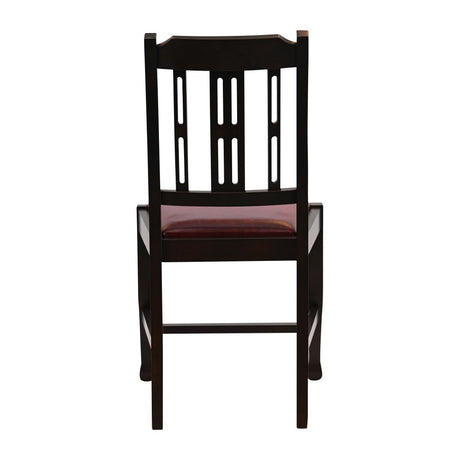 JA275 Lattice Back Dining Chair in Dark Walnut with Bison Bordeaux Seat (6 Pack)