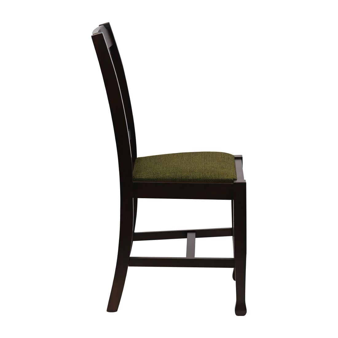 JA276 Lattice Back Dining Chair in Dark Walnut with Shetland Forest Seat (6 Pack)