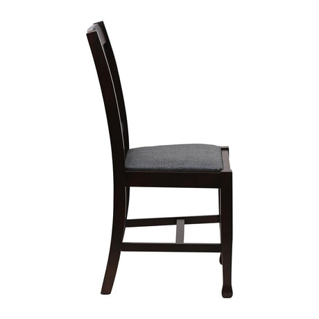 JA279 Lattice Back Dining Chair in Dark Walnut with Shetland Sea Seat (6 Pack)