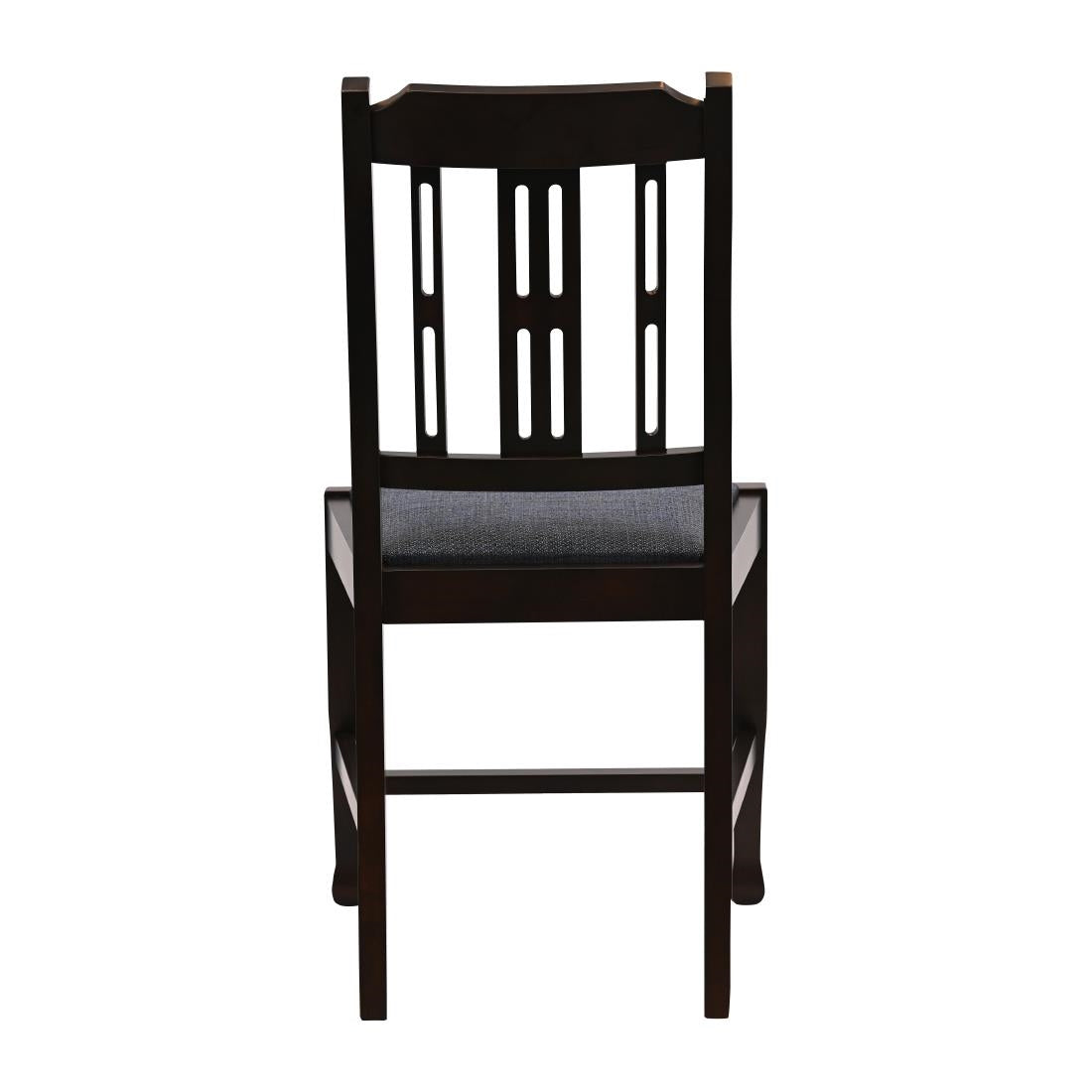 JA279 Lattice Back Dining Chair in Dark Walnut with Shetland Sea Seat (6 Pack)
