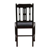 JA279 Lattice Back Dining Chair in Dark Walnut with Shetland Sea Seat (6 Pack)