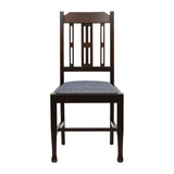 JA279 Lattice Back Dining Chair in Dark Walnut with Shetland Sea Seat (6 Pack)