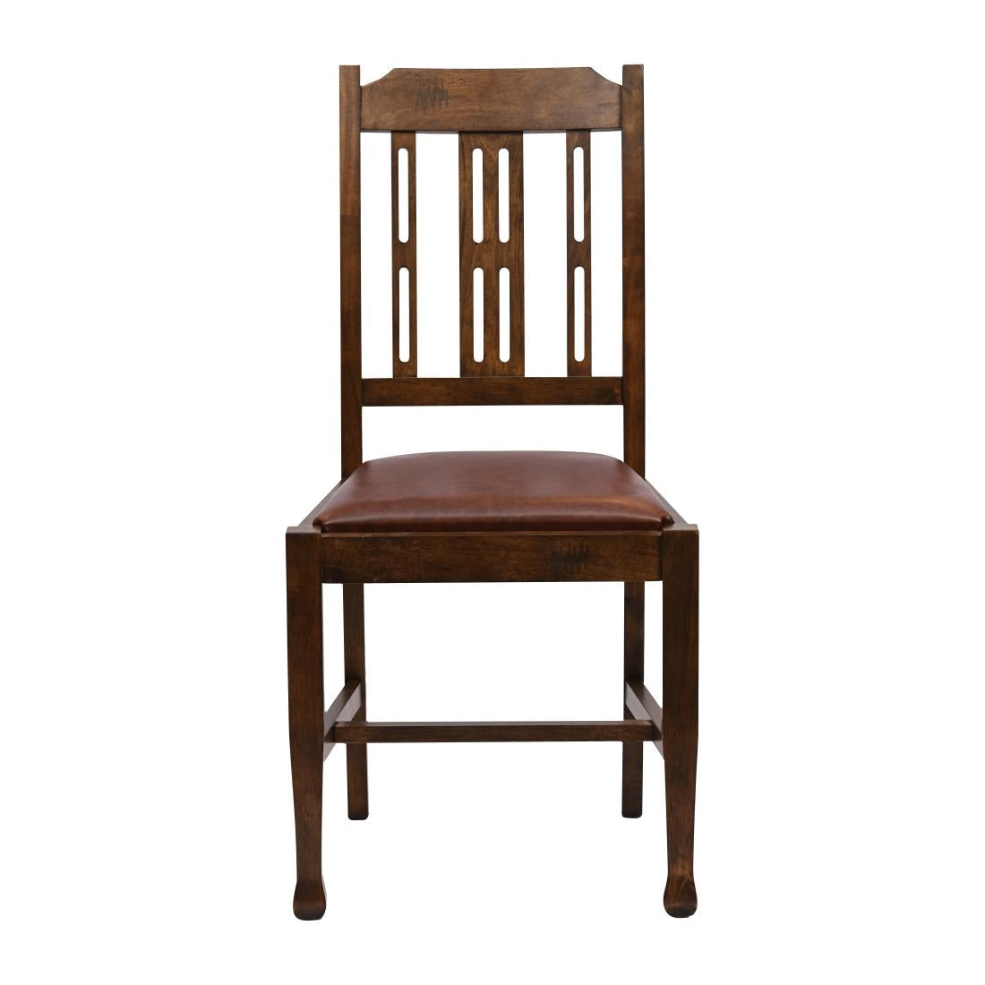JA280 Lattice Back Dining Chair in Vintage Wood with Bison Espresso Seat (6 Pack)