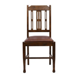 JA280 Lattice Back Dining Chair in Vintage Wood with Bison Espresso Seat (6 Pack)