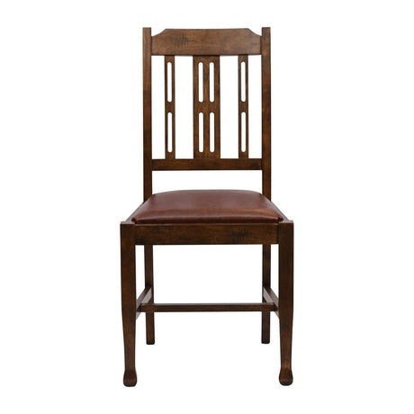 JA280 Lattice Back Dining Chair in Vintage Wood with Bison Espresso Seat (6 Pack)