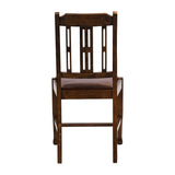 JA280 Lattice Back Dining Chair in Vintage Wood with Bison Espresso Seat (6 Pack)