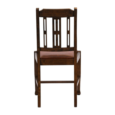 JA281 Lattice Back Dining Chair in Vintage Wood with Bison Tan Seat (6 Pack)