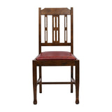 JA283 Lattice Back Dining Chair in Vintage Wood with Bison Bordeaux Seat (6 Pack)