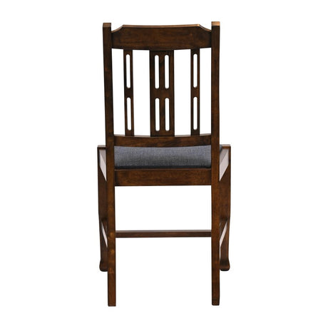 JA287 Lattice Back Dining Chair in Vintage Wood with Shetland Sea Seat (6 Pack)