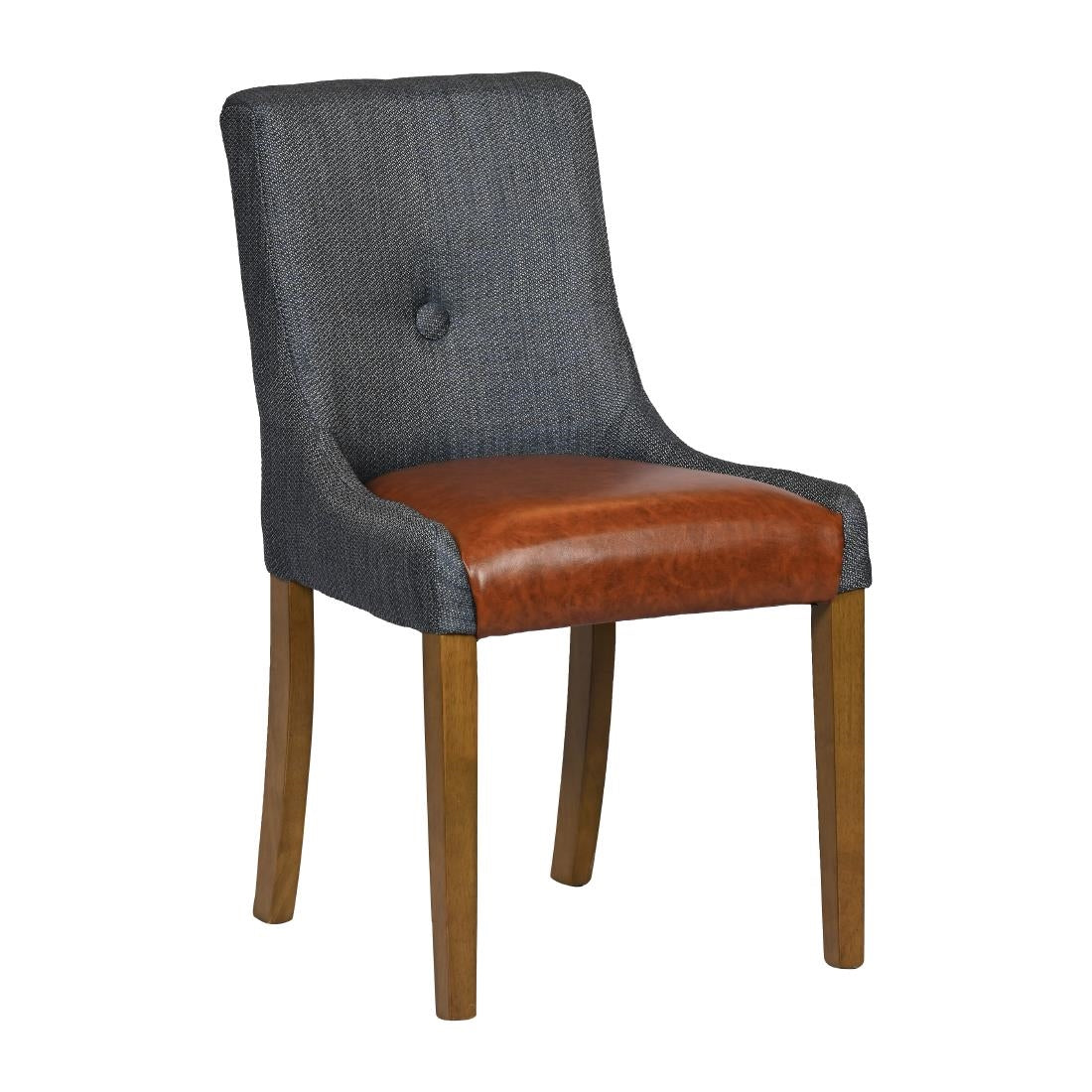 JA298 - Bath Weathered Oak Dining Chair with Sea Back & Tan Seat (6 Pack)