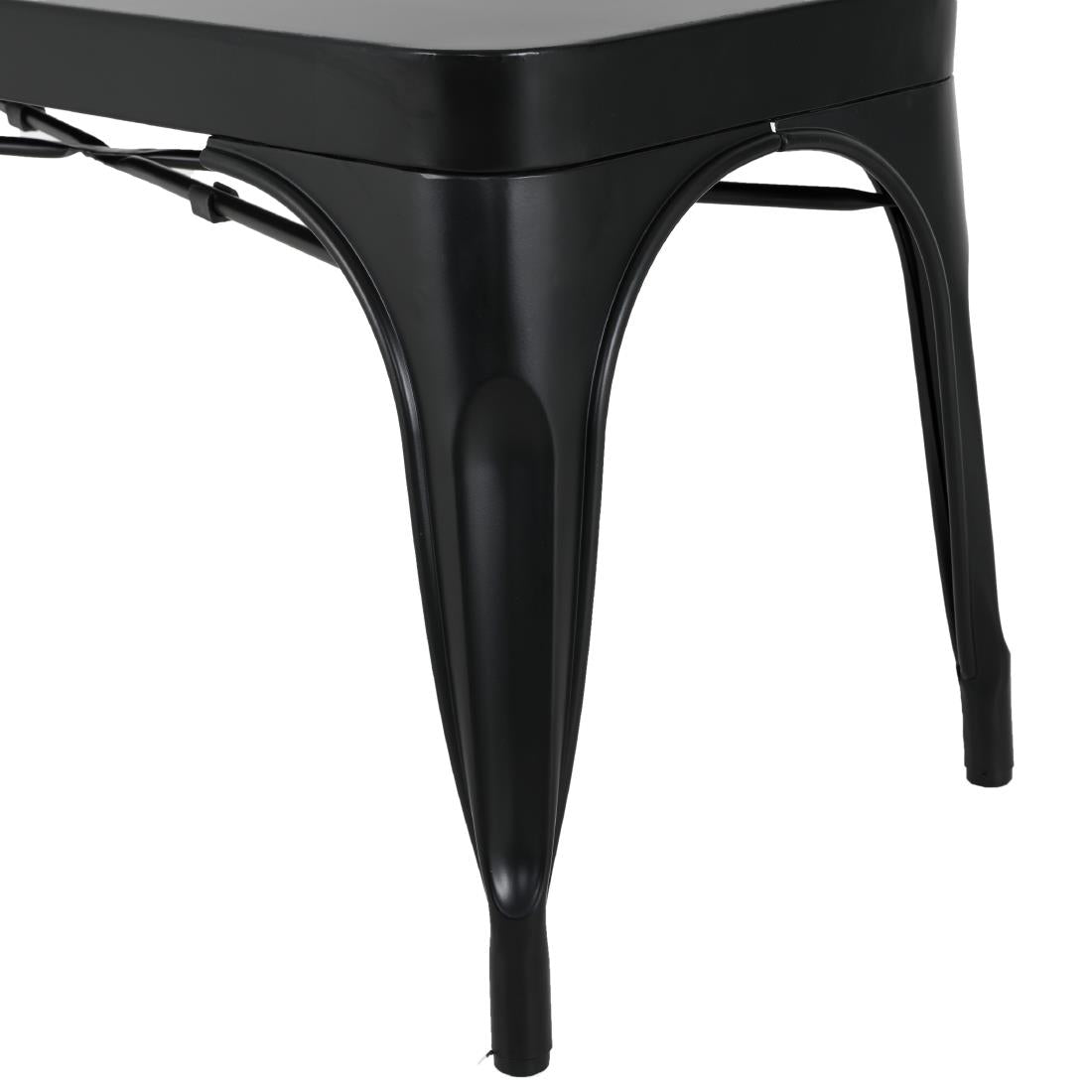 JA328 Bolero Bistro Metal Bench Black 1000x370mm (Set 2)