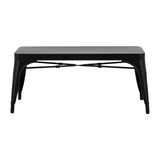 JA328 Bolero Bistro Metal Bench Black 1000x370mm (Set 2)