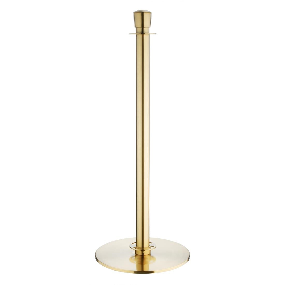 JA343 Bolero Flat Base Barrier Banner Post Brushed Brass (Set 2)