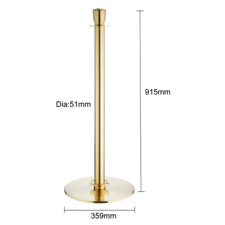 JA343 Bolero Flat Base Barrier Banner Post Brushed Brass (Set 2)