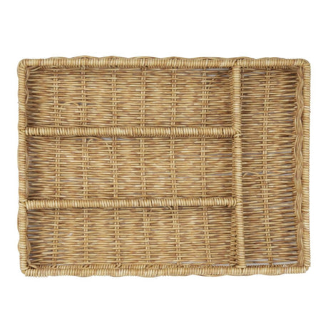 JA350 Olympia Cutlery Organiser Light Polywicker - 340x250x50mm