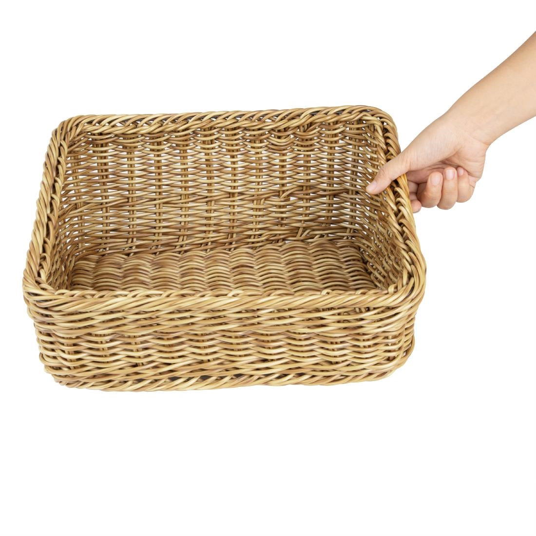 JA355 Olympia Rectangular Display Basket Light Polywicker - 170x360x300mm