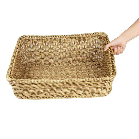 JA356 Olympia Rectangular Display Basket Light Polywicker - 210x525x385mm