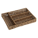JA357 Olympia Cutlery Organiser Dark Polywicker - 340x250x50mm