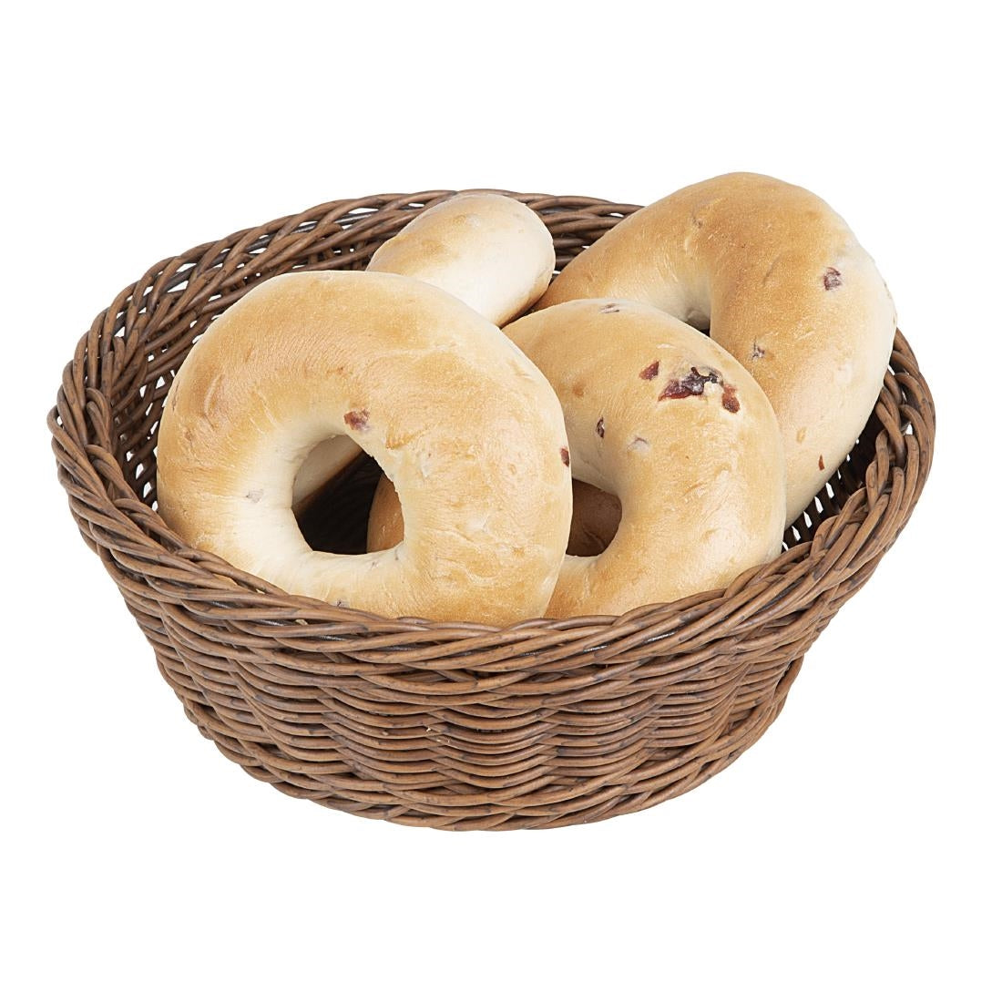 JA358 Olympia Round Basket Dark Polywicker - 220x80mm