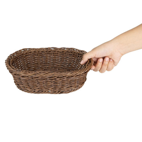 JA359 Olympia Oval Basket Dark Polywicker - 240x170x70mm