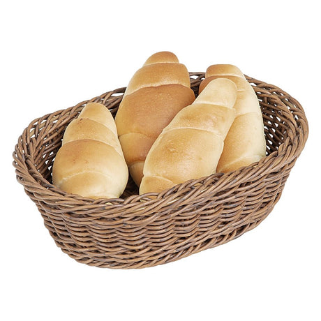 JA359 Olympia Oval Basket Dark Polywicker - 240x170x70mm