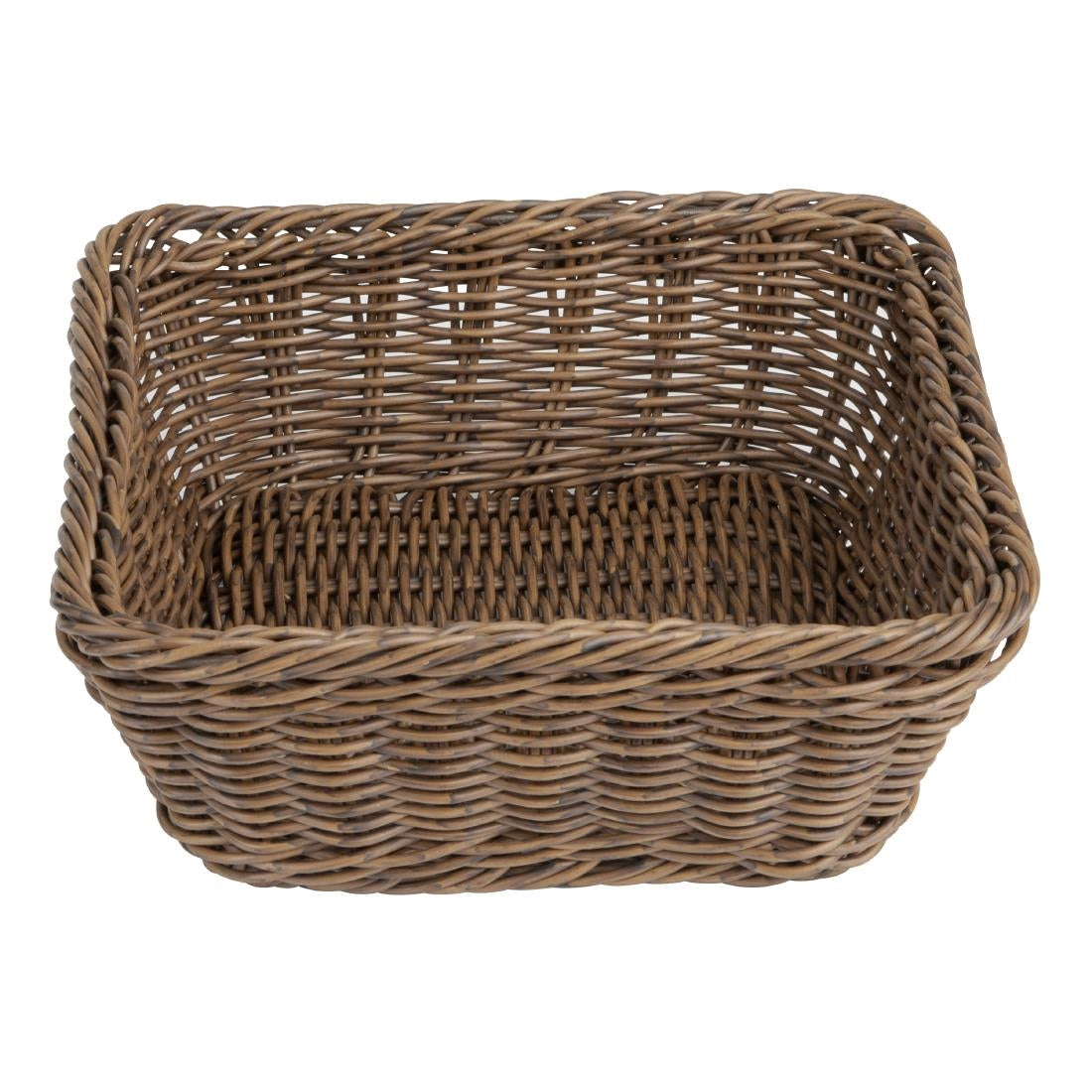 JA361 Olympia Square Basket Dark Polywicker - 230x230x90mm