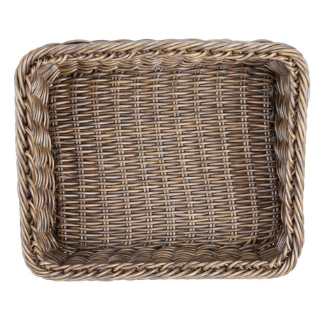 JA362 Olympia Rectangular Display Basket Dark Polywicker - 170x360x300mm