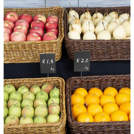 JA363 Olympia Rectangular Display Basket Dark Polywicker - 210x525x385mm