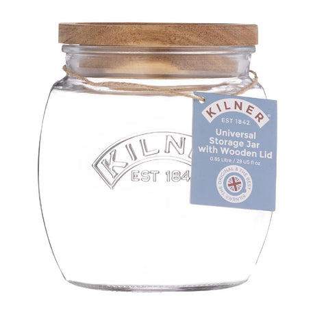 JA603 - Kilner Universal Jar with Acacia Wooden Lid 850ml