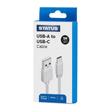 JA850 Status USB A to USB C Charging Lead White - 1m - JD Catering Equipments Ltd