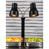 JA868 Double Food Warmer Heating Lamp – Matt Black