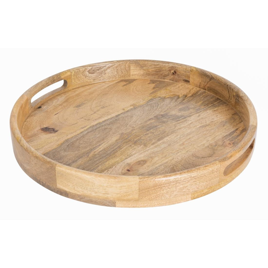 JA886 Olympia Mango Wood Round Deep Sided Tray - 400x50mm