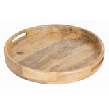 JA886 Olympia Mango Wood Round Deep Sided Tray - 400x50mm