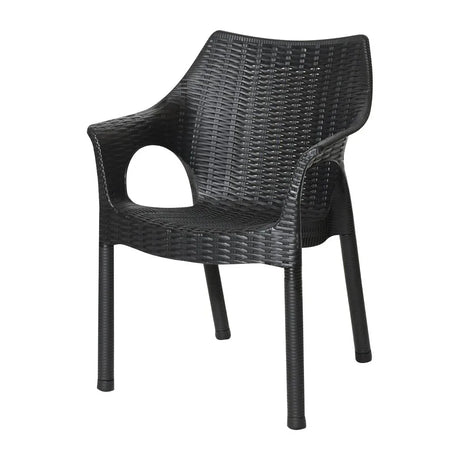 JA910 Bolero Elements Polypropylene Arm Chair Black (Set 4)