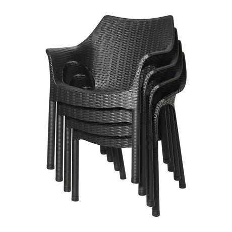 JA910 Bolero Elements Polypropylene Arm Chair Black (Set 4)