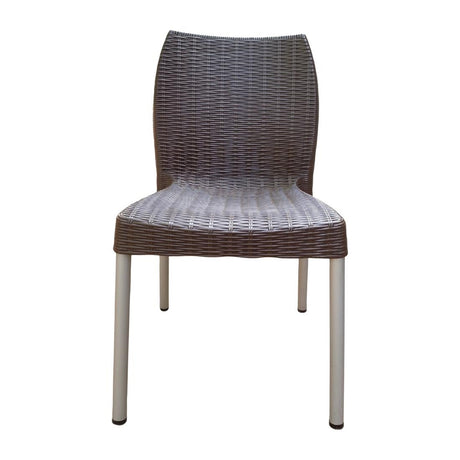 JA914 Bolero Elements Polypropylene Rattan Side Chair Dark Brown(Set 4)