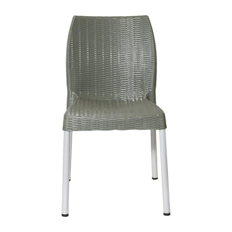 JA915 Bolero Elements Polypropylene Rattan Side Chair Olive Green  (Set 4)